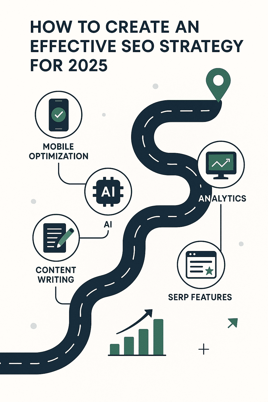 Infographic titled “How to Create an Effective SEO Strategy for 2025” showing key components like keyword research