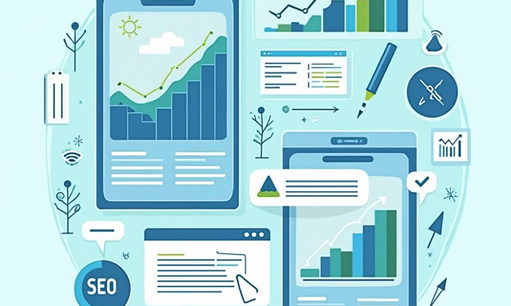 Infographic titled “What is Mobile-First Indexing and Why You Need to Optimize for It,” showing smartphones, SEO metrics